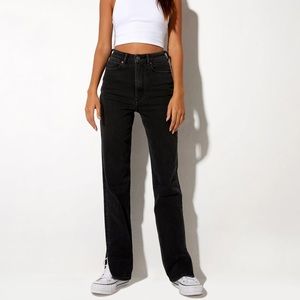 Motel Rocks Straight Leg Jeans in Black Wash